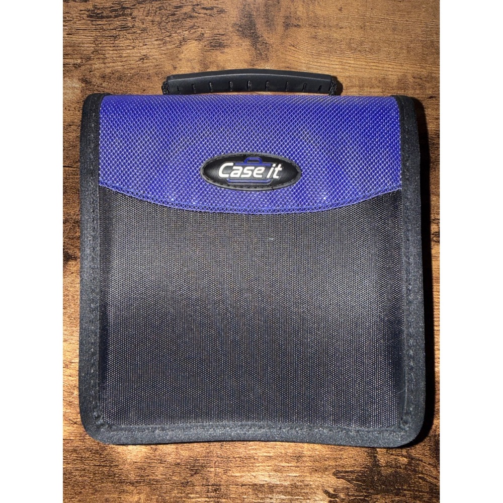 Case it CD DVD Storage Binder Case Blue Black Zippered Media Organizer Handle